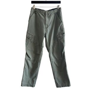 y2k Plugg Green Utilitarian Cotton Cargo Pants Unisex Streetwear Skater 00s
